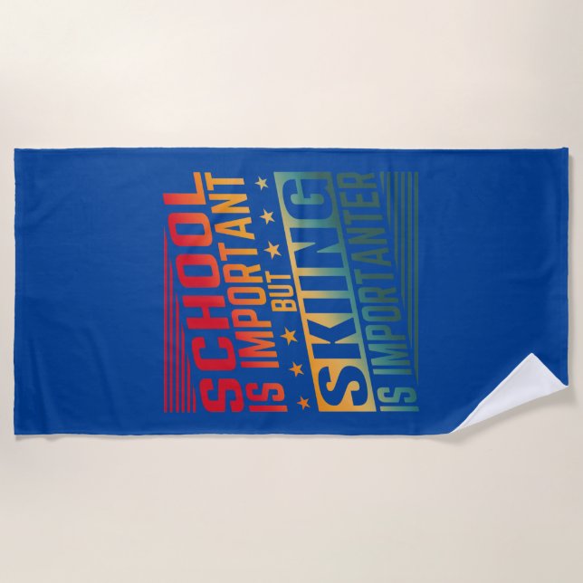 Funny Skiquotes Typografie Strandtuch (Vorderseite)