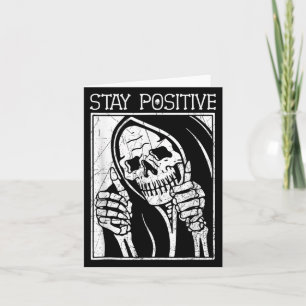 Funny Skull Bleibe Positive Skeletton Halloween Mo Karte