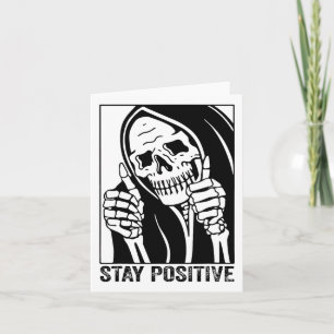 Funny Skull Bleibe Positive Skeletton Halloween Mo Karte