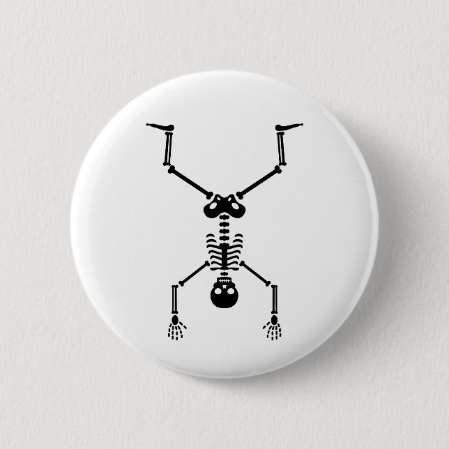 Funny skull doing handstand button (Vorderseite)