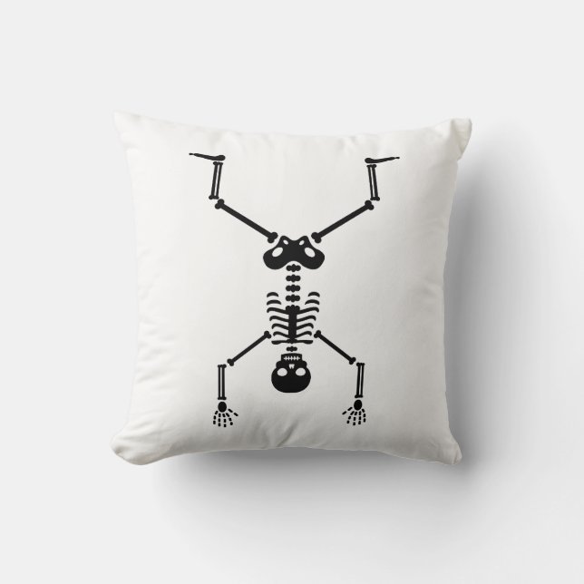 Funny skull doing handstand kissen (Vorderseite)