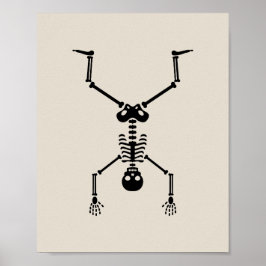 Funny skull doing handstand poster