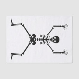 Funny skull doing handstand seidenpapier