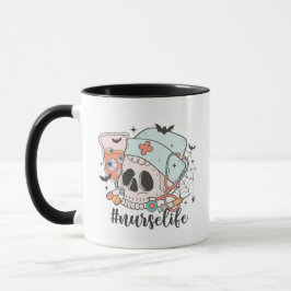 Funny Skull Nurse Life Halloween Tasse