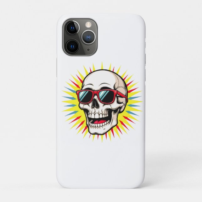 **Funny Skull With Sunglasses – Cartoon Laughing S Case-Mate iPhone Hülle (Rückseite)