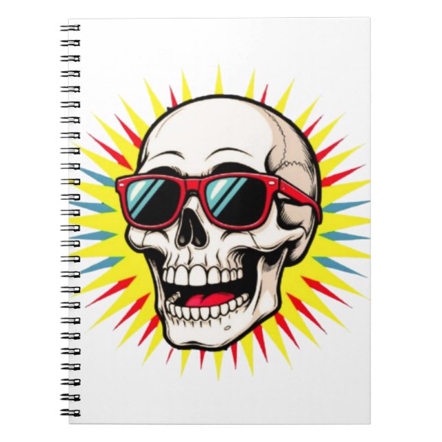 **Funny Skull With Sunglasses – Cartoon Laughing S Notizblock (Vorderseite)