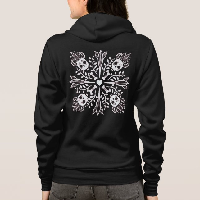 Funny Skulls Niedlich Goth Hoodie (Rückseite)