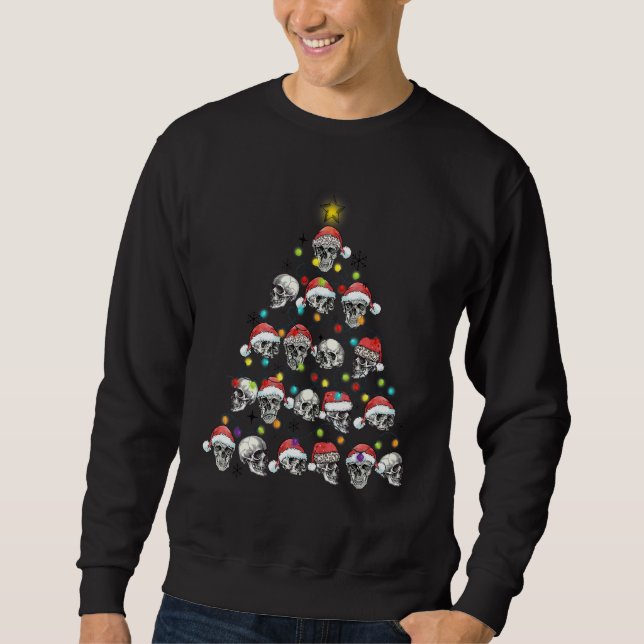 Funny Skulls Weihnachtsbaumleuchte mit Weihnachtsm Sweatshirt (Vorderseite)