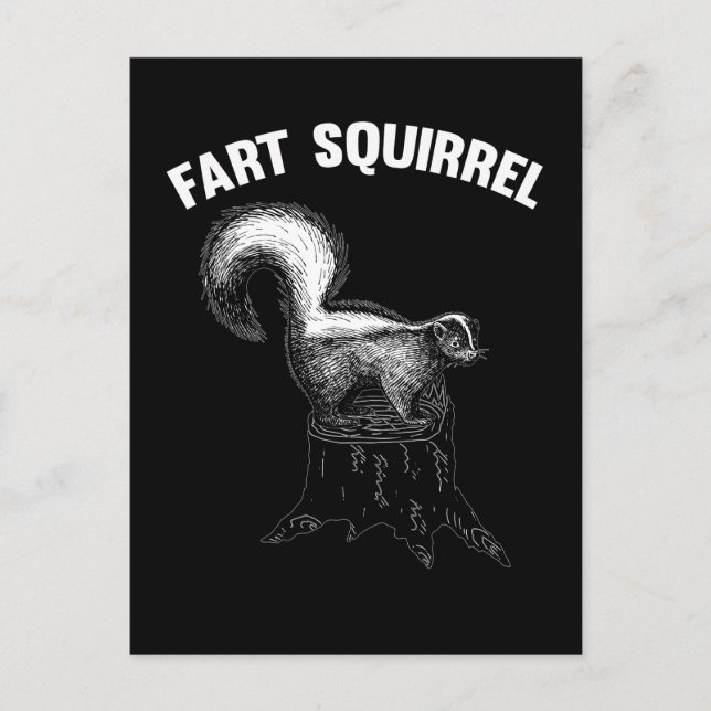 Funny Skunk Joke Squirrel Pun Postkarte (Vorderseite)