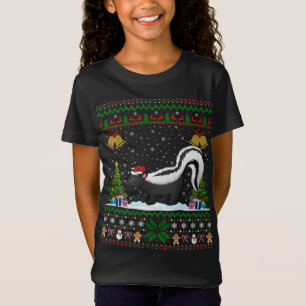 Funny Skunks Xmas Geschenk Weihnachtsmannmütze Ugl T-Shirt