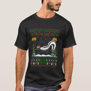 Funny Skunks Xmas Geschenk Weihnachtsmannmütze Ugl T-Shirt
