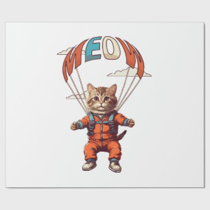 Funny Skydiving Cat Geschenkpapier