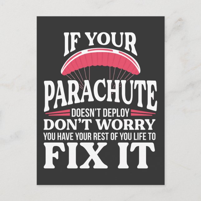 Funny Skydiving Geschenk Unglaublich witzig Skydiv Postkarte (Vorderseite)