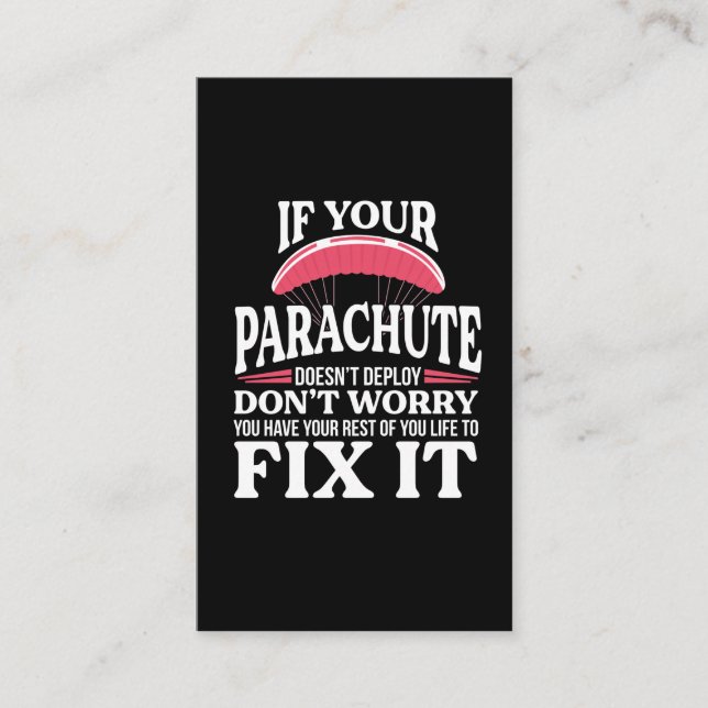 Funny Skydiving Geschenk Unglaublich witzig Skydiv Visitenkarte (Vorderseite)