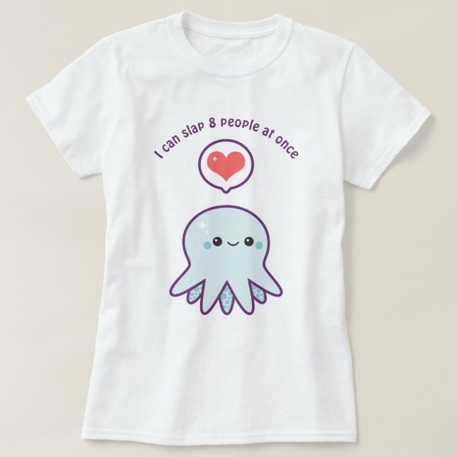 Funny Slapping Octopus T-Shirt (Design vorne)