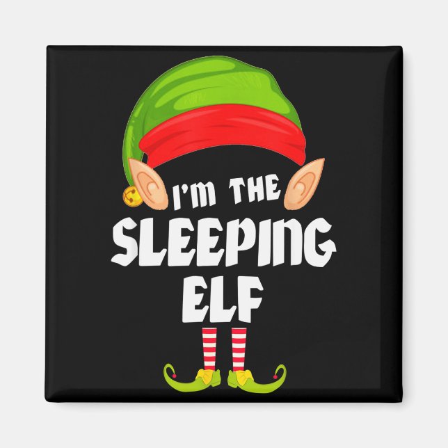 Funny Sleeng Elf Matching Family Group Pj Christma Magnet (Vorne)