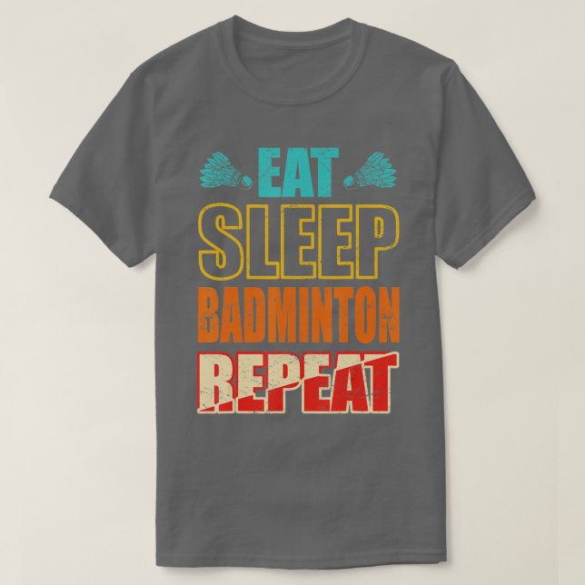 Funny Sleep Badminton T-Shirt (Design vorne)