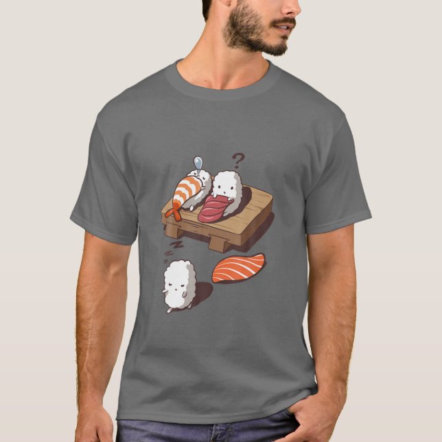 , Funny Sleep Walking Sushi, Japanischer Feinschme T-Shirt (Vorderseite)