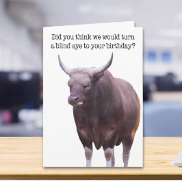 Funny Sleeping Bull Birthday Card Karte