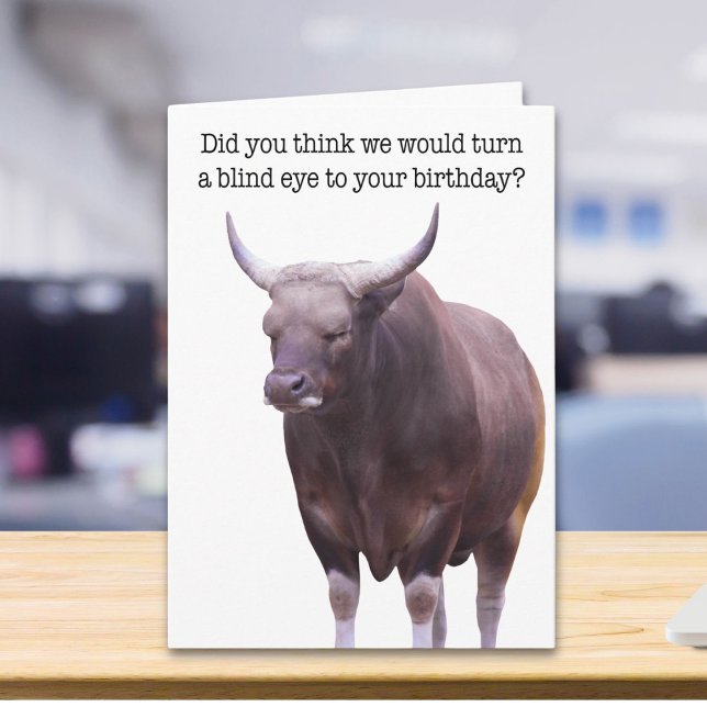 Funny Sleeping Bull Birthday Card Karte (Von Creator hochgeladen)