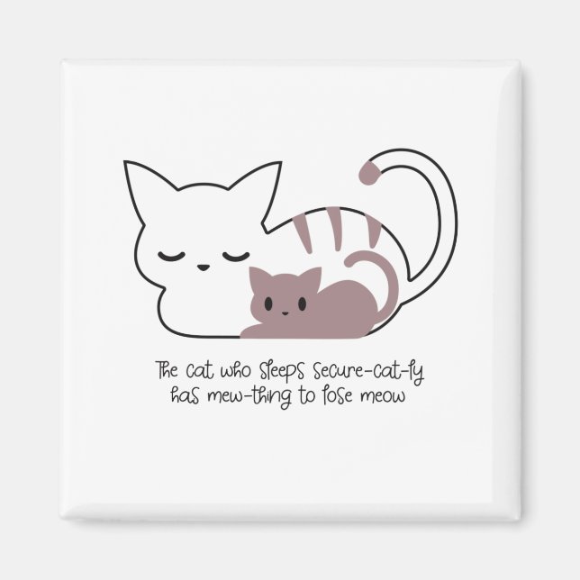 Funny Sleeping Cat Pub und Art II Magnet (Vorne)