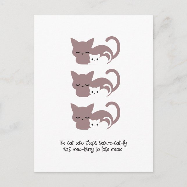 Funny Sleeping Cat Pub und Kunst I Postkarte (Vorderseite)