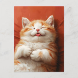 Funny Sleeping Chat mit Zunge Out Postkarte