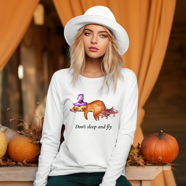 Funny Sleeping & Flying Sloth Woman's Long Sleeve T-Shirt (Von Creator hochgeladen)