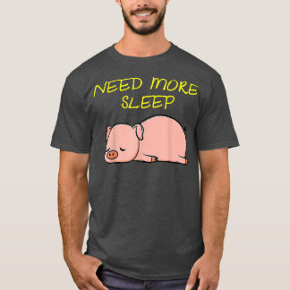 Funny Sleeping Pig Pajama T-Shirt