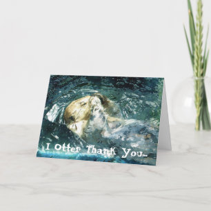 Funny Sleeping SEA OTTER Thank You Card Dankeskarte