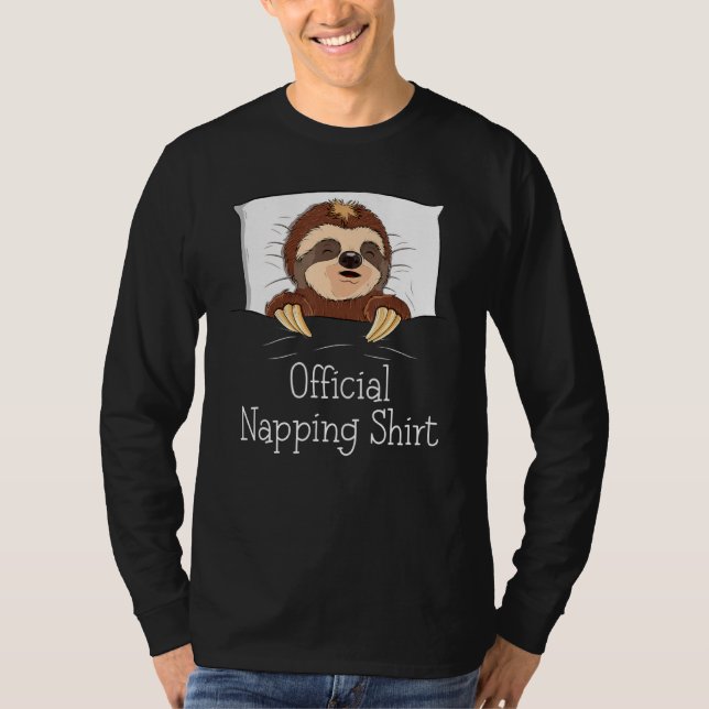 Funny Sleeping Sloth Lover Power Napper Napping T-Shirt (Vorderseite)