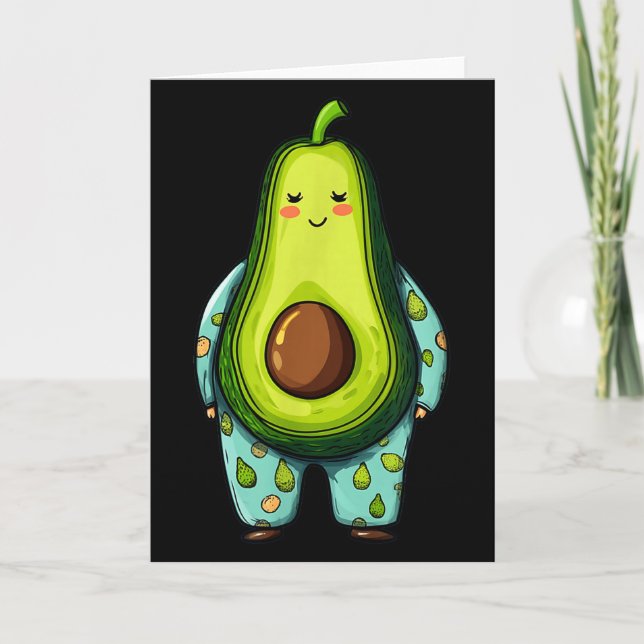 Funny Sleepy Avocado In Pajama Costume For Boys An Karte (Vorderseite)