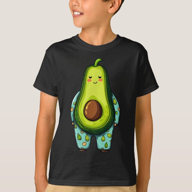 Funny Sleepy Avocado In Pajama Costume For Boys An T-Shirt (Vorderseite)