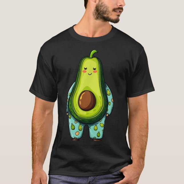 Funny Sleepy Avocado In Pajama Costume For Boys An T-Shirt (Vorderseite)