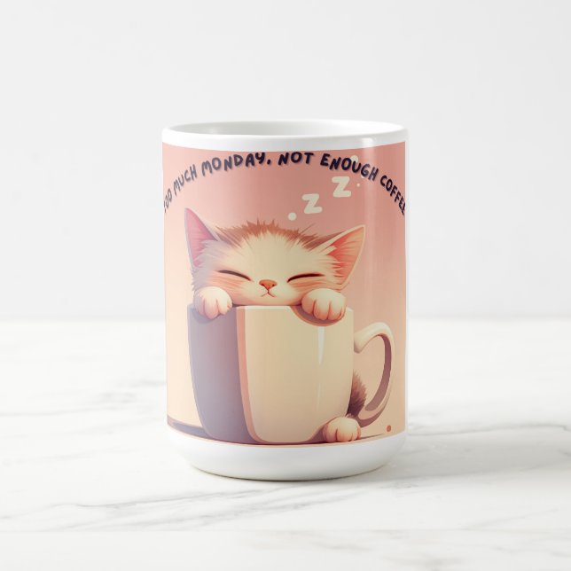 Funny Sleepy Cat Kaffeepause Tasse - Montag Stimmu (Mittel)