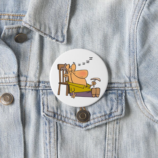 Funny Sleepy Man Napping mit Sandwich Button (Von Creator hochgeladen)