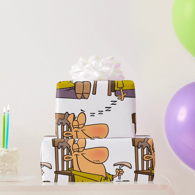 Funny Sleepy Man Napping mit Sandwich Geschenkpapier (Von Creator hochgeladen)