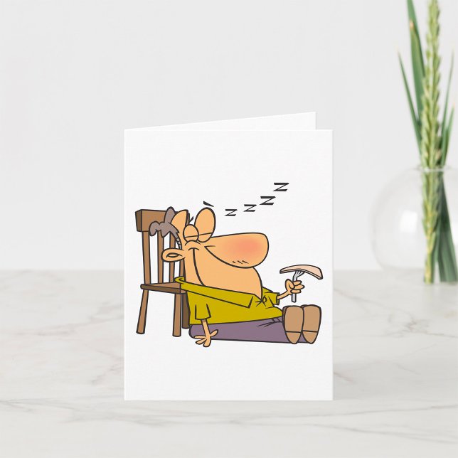 Funny Sleepy Man Napping mit Sandwich Karte (Von Creator hochgeladen)