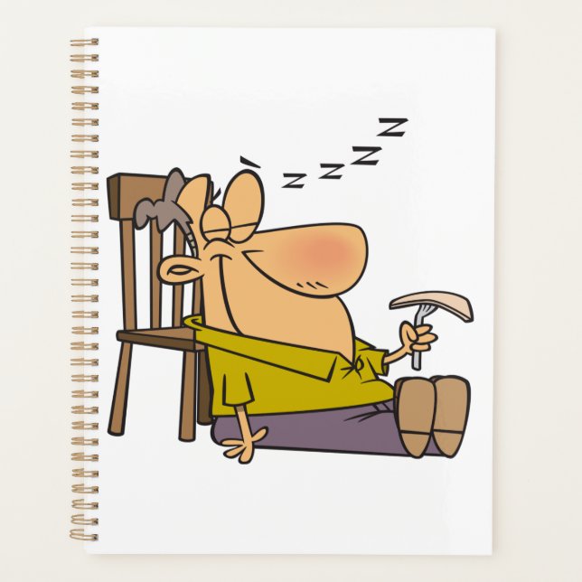 Funny Sleepy Man Napping mit Sandwich Planer (Vorderseite)