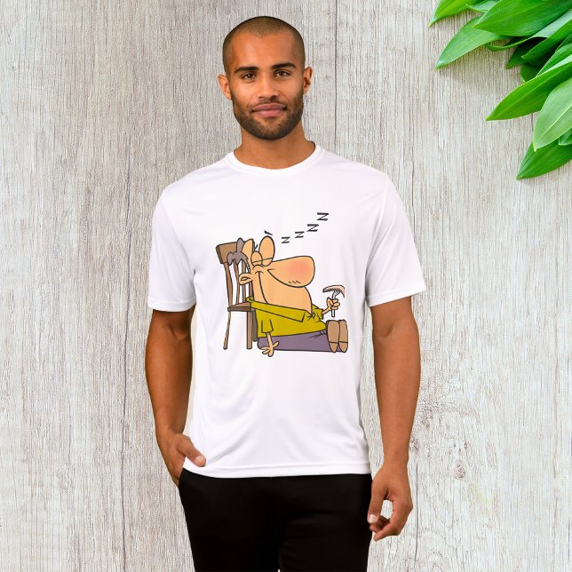Funny Sleepy Man Napping mit Sandwich T-Shirt (Von Creator hochgeladen)