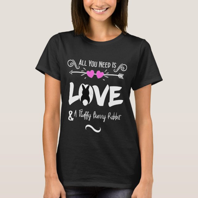 Funny Slogan Liebe Bunny Rabbits Thema Graphic T-Shirt (Vorderseite)