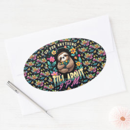 Funny Sloganzitat über Printwerbung Ovaler Aufkleber