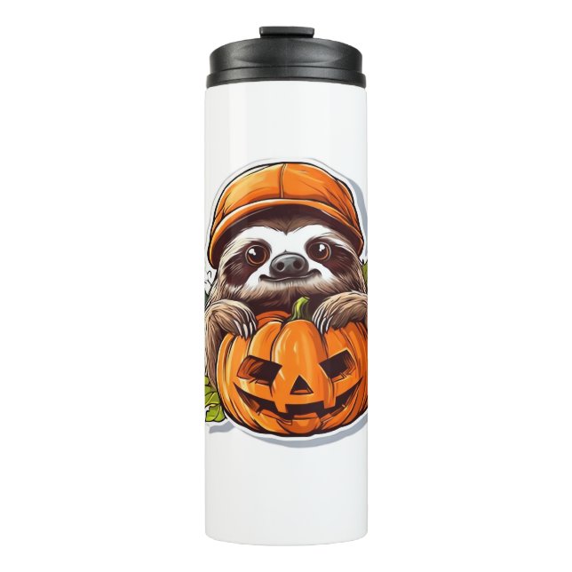 Funny Sloth aß Pizza, Kawaii Animal Lover Clas Thermosbecher (Vorderseite)