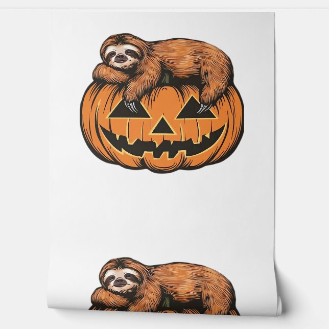 Funny Sloth auf Halloween Pumpkin Essential T - Sh Tapete (Abrollen)