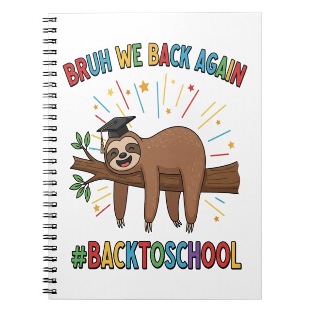 Funny Sloth Back to School Notizblock (Vorderseite)