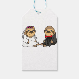 Funny Sloth Brie und Groom Wedding Geschenkanhänger