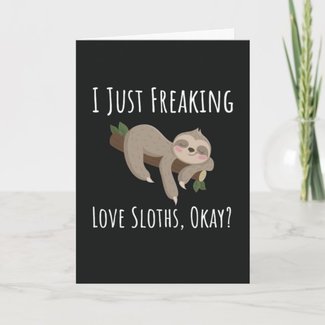 Funny Sloth Cards Humorous Animal Happy Humor Karte (Vorderseite)