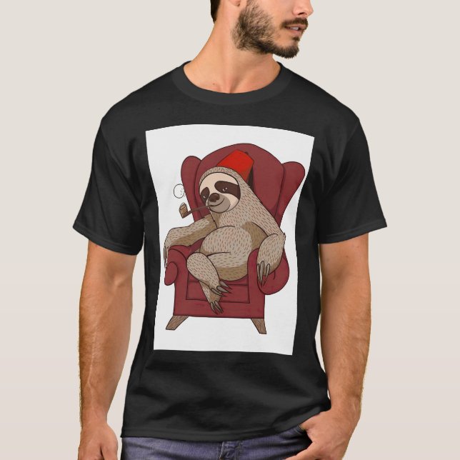 Funny Sloth Chair T-Shirt (Vorderseite)