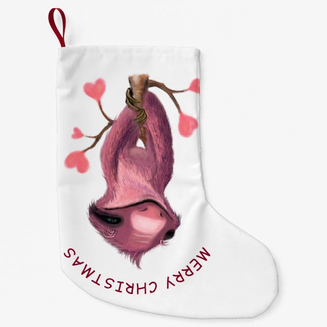 Funny Sloth Christmas Strumpf Kleiner Weihnachtsstrumpf (Vorderseite)