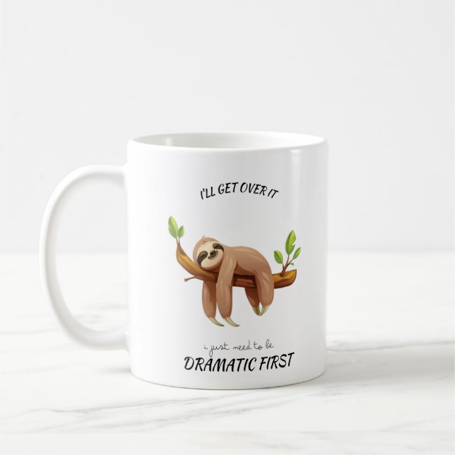 Funny Sloth Coffee Mug – "Slow Coffee, Happy Vibes Kaffeetasse (Links)